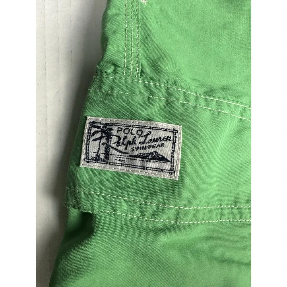 Polo Ralph Lauren Swim Shorts Mens Large Green Surfing Cargo Pocket Swimwear